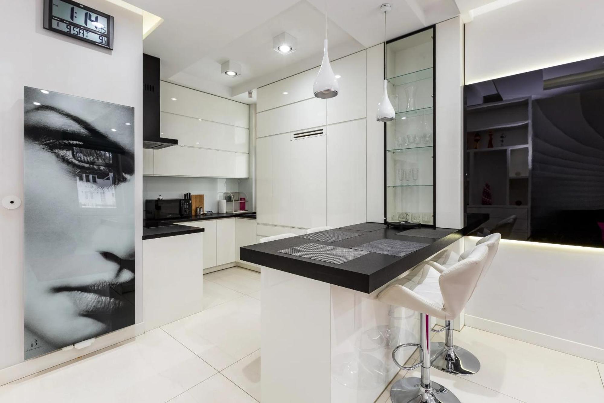 White & Parking Apartment