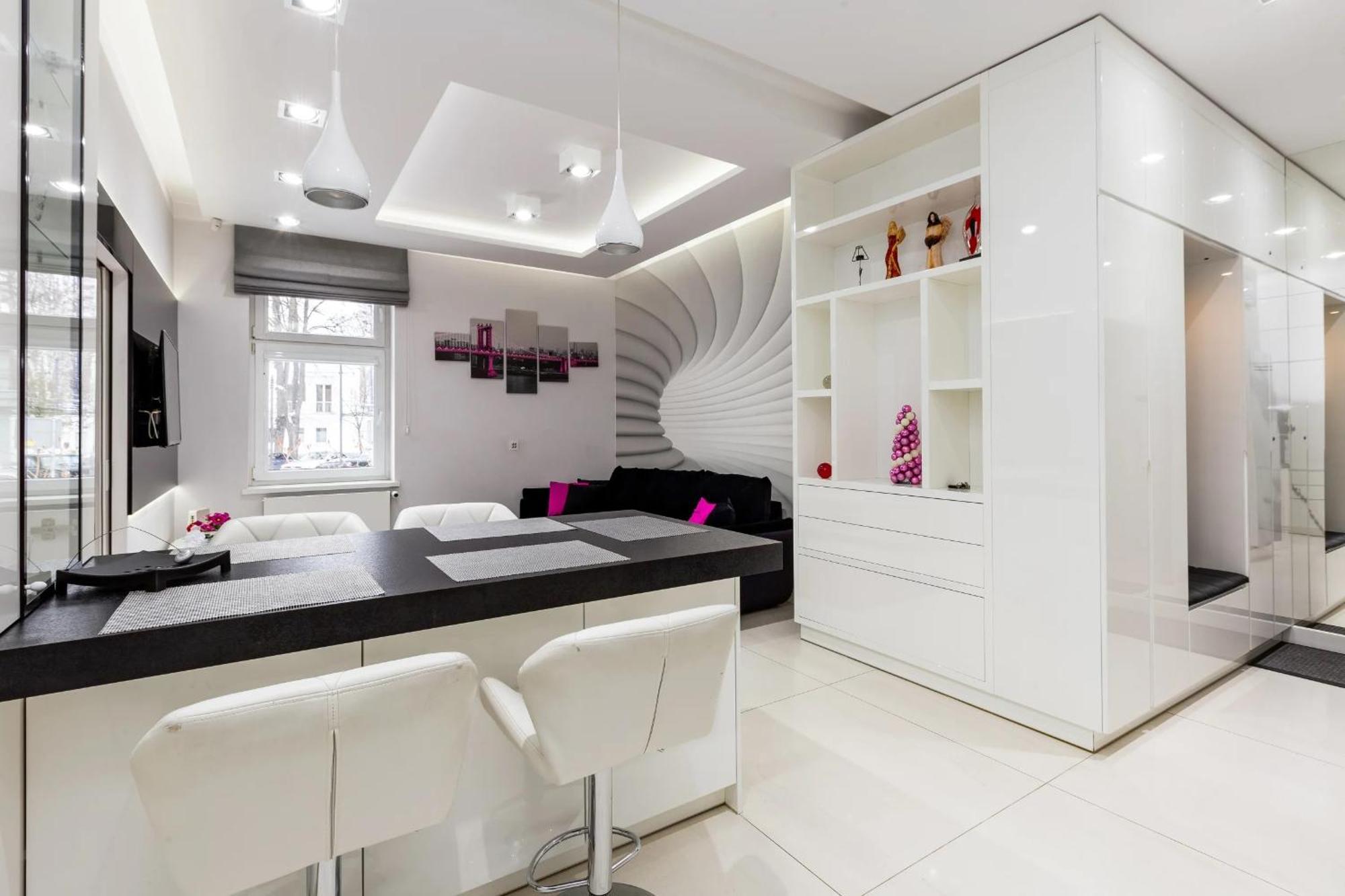 White & Parking Apartment